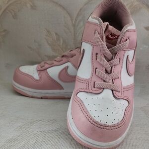 Nike Kids' Pink and White High-Top Sneakers